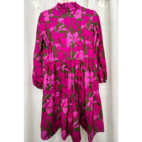 Jude Connally Women's Dolly Floral Tiered Mini Dress Pink Green Size Small NWOT - Picture 3 of 6